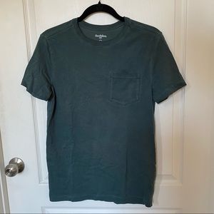 green tee with pocket